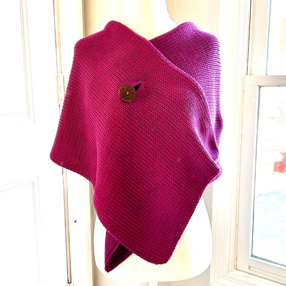 Pure Handknit One Button Shawl